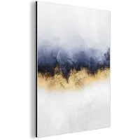 MuchoWow Wanddecoratie Metaal - Aluminium Schilderij Industrieel - Abstract - Goud - Luxe - 90x120 cm - Dibond - Foto op aluminium - Industriële muurdecoratie - Voor de woonkamer/slaapkamer