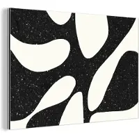 MuchoWow Wanddecoratie Metaal - Aluminium Schilderij Industrieel - Plant - Zwart - Minimalisme - 180x120 cm - Dibond - Foto op aluminium - Industriële muurdecoratie - Voor de woonkamer/slaapkamer