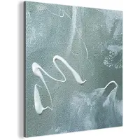 MuchoWow Wanddecoratie Metaal - Aluminium Schilderij Industrieel - Acrylverf - Design - Abstract - 90x90 cm - Dibond - Foto op aluminium - Industriële muurdecoratie - Voor de woonkamer/slaapkamer