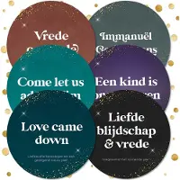 MajesticAlly Voordeelpak ronde kerstkaarten assorti - 12 stuks - met enveloppen - kerstkaart - serie 2