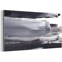 MuchoWow Wanddecoratie Metaal - Aluminium Schilderij Industrieel - Verf - Zwart - Design - 40x20 cm - Dibond - Foto op aluminium - Industriële muurdecoratie - Voor de woonkamer/slaapkamer