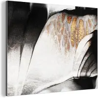 MuchoWow Wanddecoratie Metaal - Aluminium Schilderij Industrieel - Goud - Abstract - Design - 80x60 cm - Dibond - Foto op aluminium - Industriële muurdecoratie - Voor de woonkamer/slaapkamer