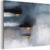 MuchoWow Wanddecoratie Metaal - Aluminium Schilderij Industrieel - Wolken - Gold - Abstract - 120x90 cm - Dibond - Foto op aluminium - Industriële muurdecoratie - Voor de woonkamer/slaapkamer