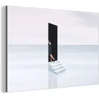 MuchoWow Wanddecoratie Metaal - Aluminium Schilderij Industrieel - Vintage - Deur - Abstract - 180x120 cm - Dibond - Foto op aluminium - Industriële muurdecoratie - Voor de woonkamer/slaapkamer