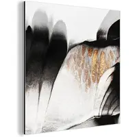 MuchoWow Wanddecoratie Metaal - Aluminium Schilderij Industrieel - Goud - Abstract - Design - 50x50 cm - Dibond - Foto op aluminium - Industriële muurdecoratie - Voor de woonkamer/slaapkamer