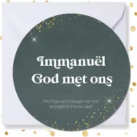 MajesticAlly Kerstkaart rond 'Immanuël God met ons' - 10 stuks - met enveloppen - kerstkaarten
