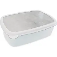 MuchoWow Broodtrommel Wit - Lunchbox Verwering - Beton - Structuren - Vintage - Industrieel - Grijs - Brooddoos 18x12x6 cm - Brood lunch box - Broodtrommels voor kinderen en volwassenen