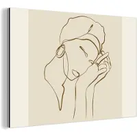 MuchoWow Wanddecoratie Metaal - Aluminium Schilderij Industrieel - Vrouw - Line art - Quotes - Tekst - 180x120 cm - Dibond - Foto op aluminium - Industriële muurdecoratie - Voor de woonkamer/slaapkamer