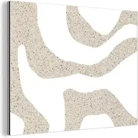 MuchoWow Wanddecoratie Metaal - Aluminium Schilderij Industrieel - Abstract - Terrazzo - Design - Beige - 160x120 cm - Dibond - Foto op aluminium - Industriële muurdecoratie - Voor de woonkamer/slaapkamer