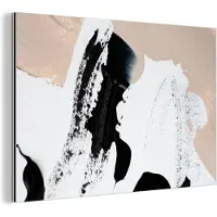 MuchoWow Wanddecoratie Metaal - Aluminium Schilderij Industrieel - Zwart - Abstract - Design - 180x120 cm - Dibond - Foto op aluminium - Industriële muurdecoratie - Voor de woonkamer/slaapkamer