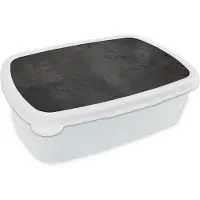 MuchoWow Broodtrommel Wit - Lunchbox Beton - Robuust - Vintage - Rustiek - Grijs - Zwart - Brooddoos 18x12x6 cm - Brood lunch box - Broodtrommels voor kinderen en volwassenen