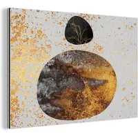 MuchoWow Wanddecoratie Metaal - Aluminium Schilderij Industrieel - Abstract - Ruimte - Goud - 180x120 cm - Dibond - Foto op aluminium - Industriële muurdecoratie - Voor de woonkamer/slaapkamer