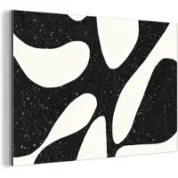 MuchoWow Wanddecoratie Metaal - Aluminium Schilderij Industrieel - Plant - Zwart - Minimalisme - 180x120 cm - Dibond - Foto op aluminium - Industriële muurdecoratie - Voor de woonkamer/slaapkamer