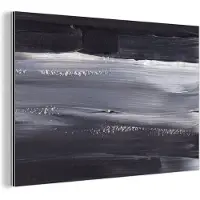 MuchoWow Wanddecoratie Metaal - Aluminium Schilderij Industrieel - Verf - Abstract - Zwart - 150x100 cm - Dibond - Foto op aluminium - Industriële muurdecoratie - Voor de woonkamer/slaapkamer