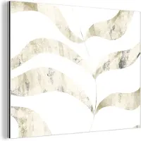 MuchoWow Wanddecoratie Metaal - Aluminium Schilderij Industrieel - Bladeren - Pastel - Design - 160x120 cm - Dibond - Foto op aluminium - Industriële muurdecoratie - Voor de woonkamer/slaapkamer