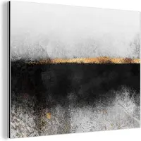 MuchoWow Wanddecoratie Metaal - Aluminium Schilderij Industrieel - Goud - Abstract - Luxe - 120x90 cm - Dibond - Foto op aluminium - Industriële muurdecoratie - Voor de woonkamer/slaapkamer