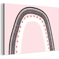 MuchoWow Wanddecoratie Metaal - Aluminium Schilderij Industrieel - Regenboog - Minimalisme - Roze - 150x100 cm - Dibond - Foto op aluminium - Industriële muurdecoratie - Voor de woonkamer/slaapkamer