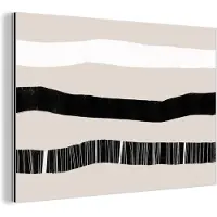 MuchoWow Wanddecoratie Metaal - Aluminium Schilderij Industrieel - Lijn - Pastel - Minimalisme - Patronen - 120x80 cm - Dibond - Foto op aluminium - Industriële muurdecoratie - Voor de woonkamer/slaapkamer