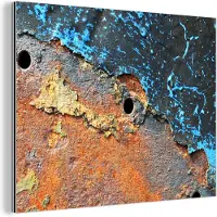MuchoWow Wanddecoratie Metaal - Aluminium Schilderij Industrieel - Roest - Retro - Metaal - 120x90 cm - Dibond - Foto op aluminium - Industriële muurdecoratie - Voor de woonkamer/slaapkamer
