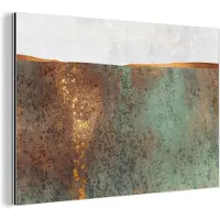MuchoWow Wanddecoratie Metaal - Aluminium Schilderij Industrieel - Abstract - Luxe - Goud - 180x120 cm - Dibond - Foto op aluminium - Industriële muurdecoratie - Voor de woonkamer/slaapkamer