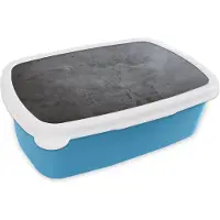 MuchoWow Broodtrommel Blauw - Lunchbox - Brooddoos - Industrieel - Beton - Grijs - Leisteen - Retro - 18x12x6 cm - Kinderen - Jongen