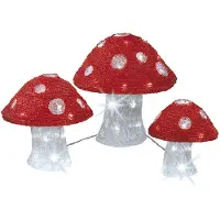 Lumineo 492069 LED Paddenstoel Acryl - Set Van 3 - 52 x 52 x 32,5 cm