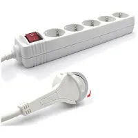 Ewent EW3955 Power Strip white, with switch/flat plug, DE