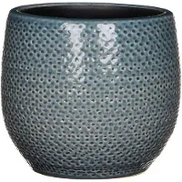 Mica Decorations Bloempot - midnight blauw - keramiek - 16 x 14 cm - Plantenpotten
