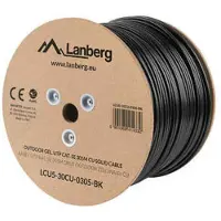 Lanberg Bobina DE Cable para Exterior LCU5-30CU-0305-BK - RJ45 - CAT 5E - UTP - AWG24-305M - black - Gel