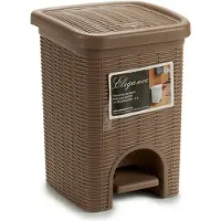 Stefanplast pedaalemmer 6 liter 20,5 x 20,5 x 28 cm bruin