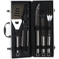 DKD Home Decor Professionele RVS Barbecuekoffer - Metaal Roestvrij staal (6 pcs)