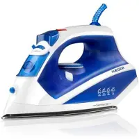 Haeger Steam River 2200, Stoom- en droogstrijkfunctie, RVS strijkzool, 2,2 meter, 60 gram/minuut, Blauw, Wit, 30 gram/minuut