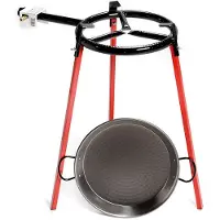 Vaello Gepolijste Paellapan Met Statief En Gasbrander 38 Cm