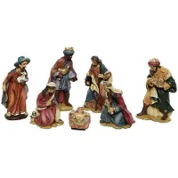 Décoris Kerstgroep poly 7st 48x18x40 cm multi