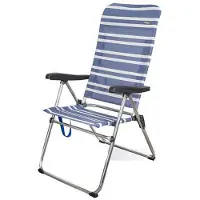 Aktive Folding Chair High Backrest 5 Positions 61x69x108 Cm Wit,Blauw 61 x 69 x 108 cm