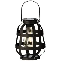 Lumineo LED Solar Lantaarn Set A 3 Zwart zwart Metaal Grondspie