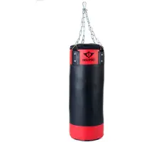 Engelhart Bokszak 10 kg PVC Leer Rood/Zwart – Kinder Bokszak – Inclusief Ophangketting 60 cm – Trainingsbokszak voor Recreatief Gebruik –