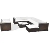 vidaXL Loungeset poly rattan bruin 32-delig online kopen