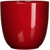 Mica Decorations Bloempot - donkerrood - keramiek - 10 x 9 cm - Plantenpotten