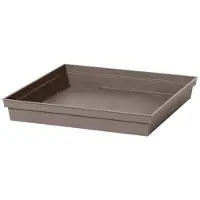Eda Bloempot kunststof onderschaal Toscane taupe vierkant L27 x B27 x H4 cm - Plantenpotten
