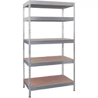 Erro Stellingkast 5 Planken Spaanplaat, staal 900 x 400 x 1.800 mm Zilver