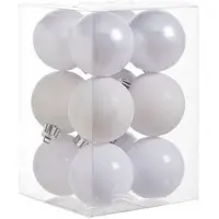 COSY&TRENDY Kerstballen Ø 6 cm - Wit assorti - Set-12