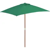 vidaXL Parasol met houten paal 150x200 cm groen