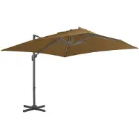 vidaXL Zweefparasol met aluminium paal 300x300 cm taupe