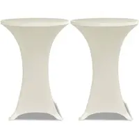 vidaXL Statafelhoes Stretch Ø60cm Crème (2 stuks)