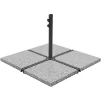 vidaXL Parasolvoetplaat vierkant 25 kg graniet grijs