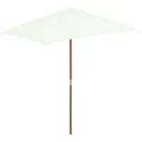vidaXL Parasol met houten paal 150x200 cm zandkleurig
