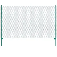 vidaXL Draadgaashek met palen 25x2 m staal groen