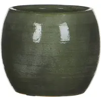 Mica Decorations Bloempot - glanzend groen - keramiek - 14 x 12 cm - Plantenpotten