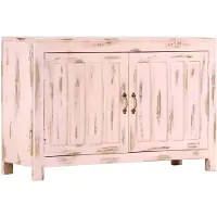 vidaXL Dressoir 110x35x70 cm massief mangohout lichtroze